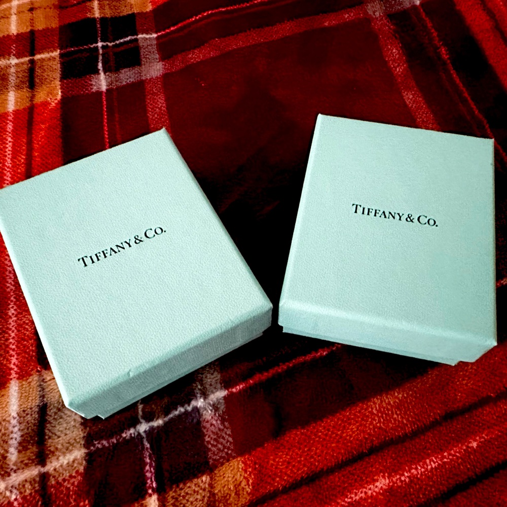 Two Tiffany and Co boxes with dust bags included!